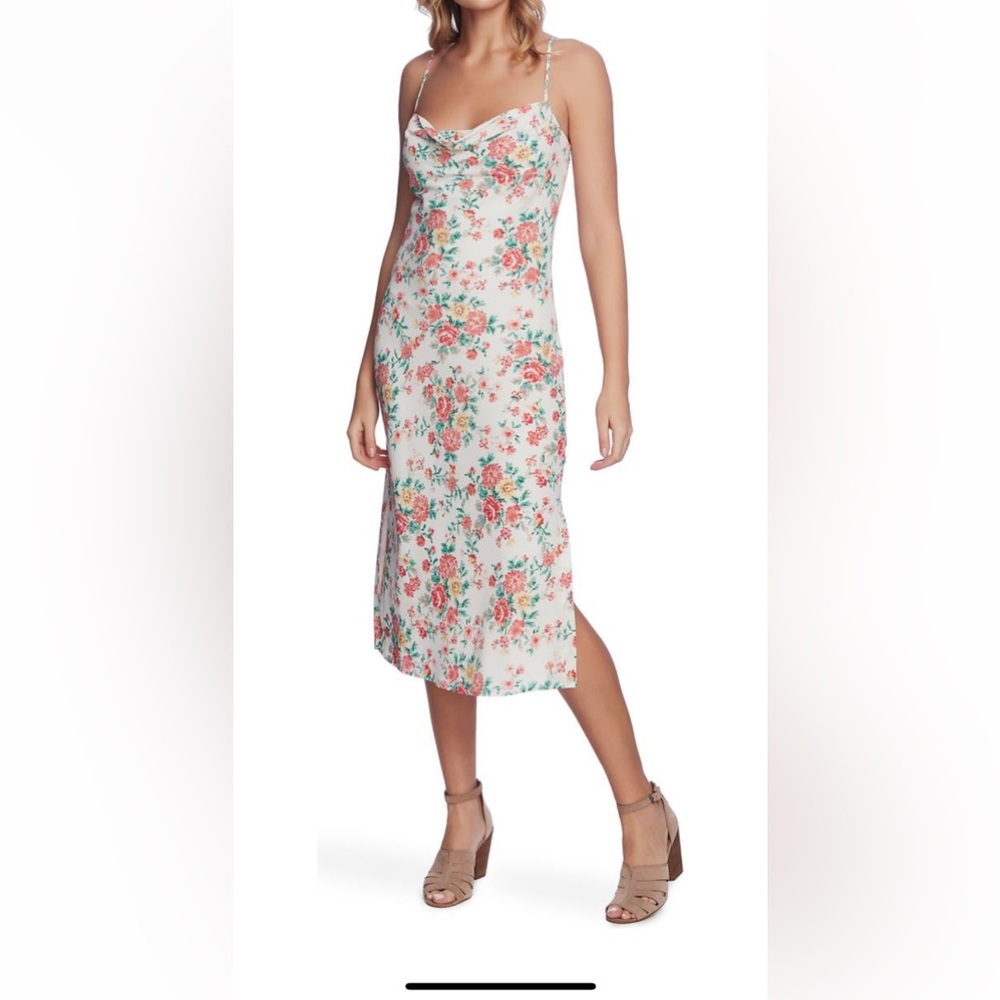 1. State cowl neck dress